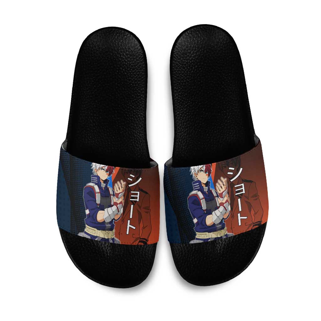Shoto Todoroki Half-Cold Half-Hot Slide Sandals Japanese Comic Book Style