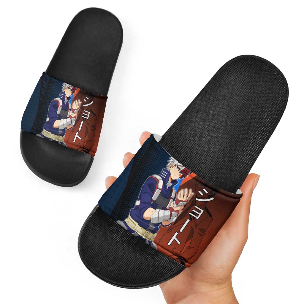 Shoto Todoroki Half-Cold Half-Hot Slide Sandals Japanese Comic Book Style