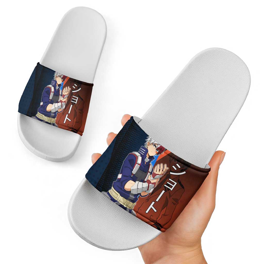Shoto Todoroki Half-Cold Half-Hot Slide Sandals Japanese Comic Book Style