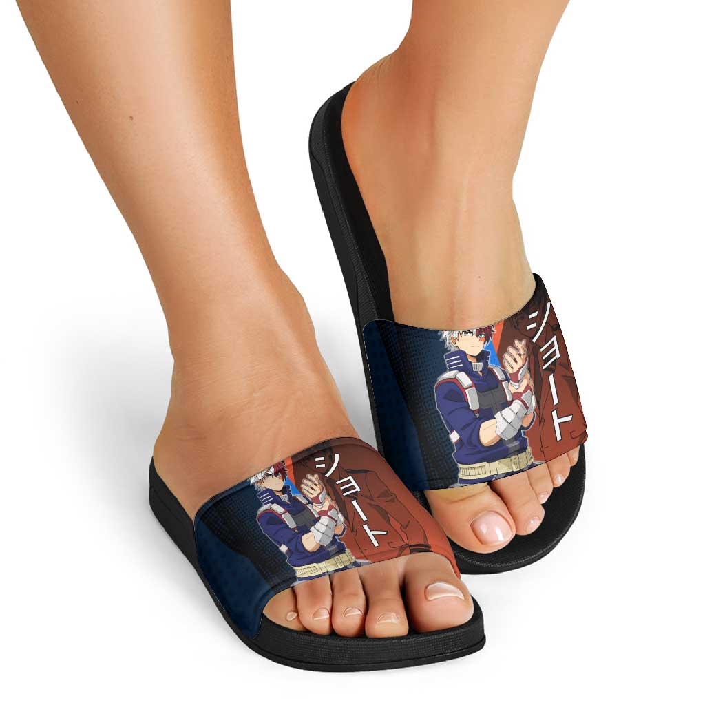 Shoto Todoroki Half-Cold Half-Hot Slide Sandals Japanese Comic Book Style