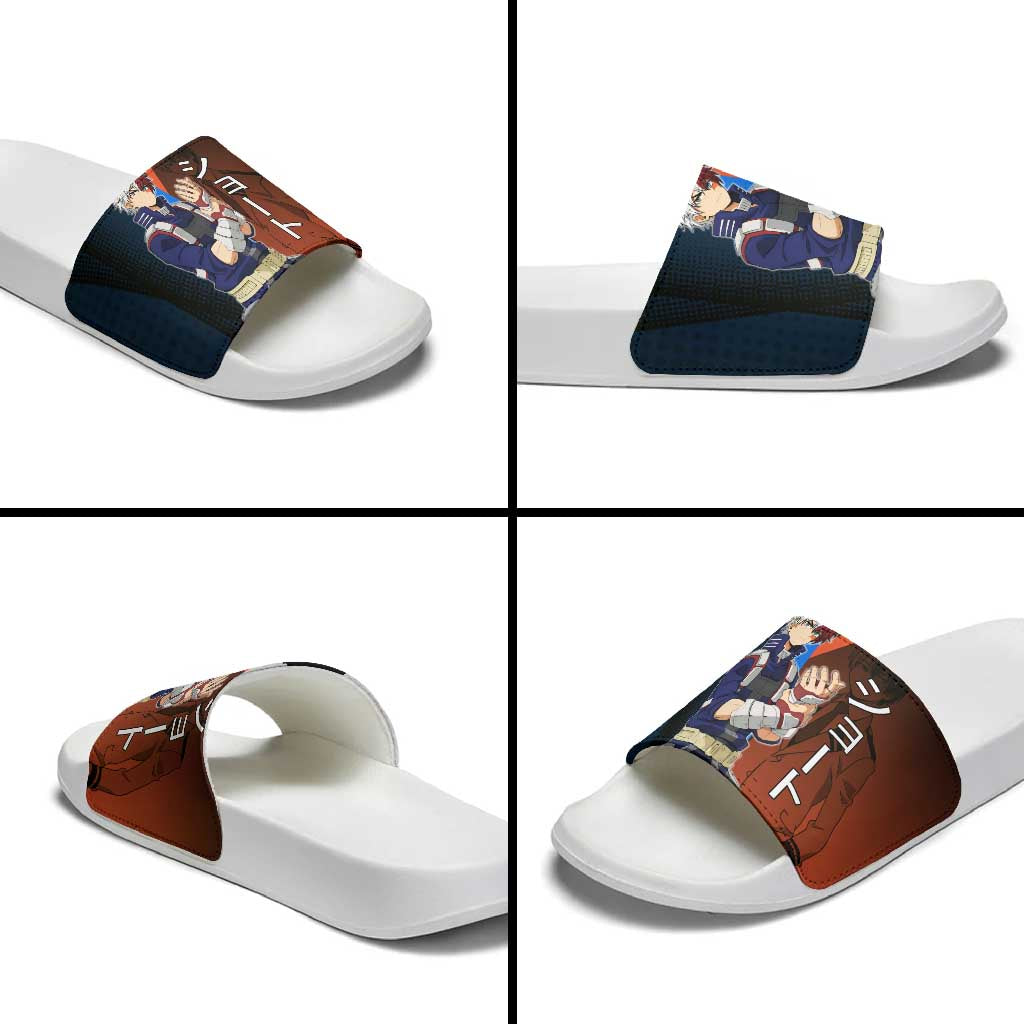 Shoto Todoroki Half-Cold Half-Hot Slide Sandals Japanese Comic Book Style