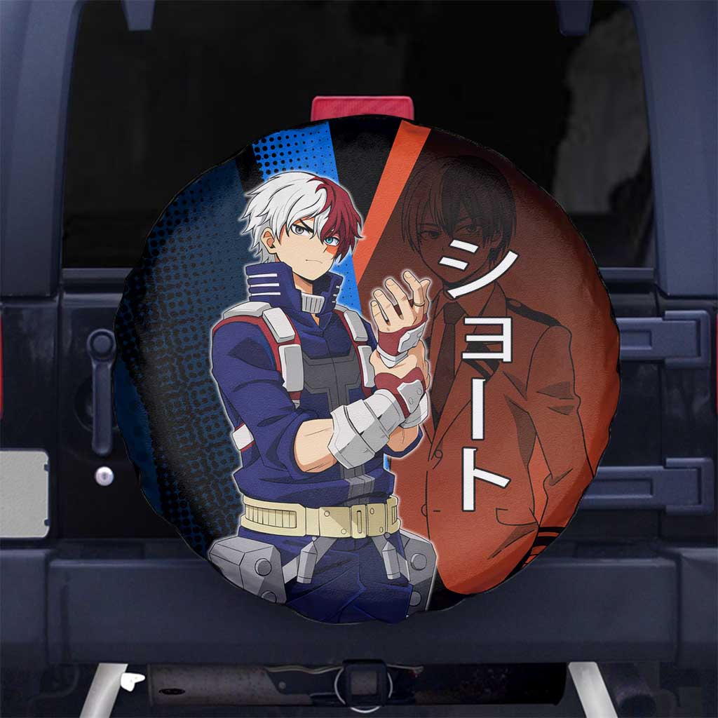 Shoto Todoroki Half-Cold Half-Hot Spare Tire Cover Japanese Comic Book Style
