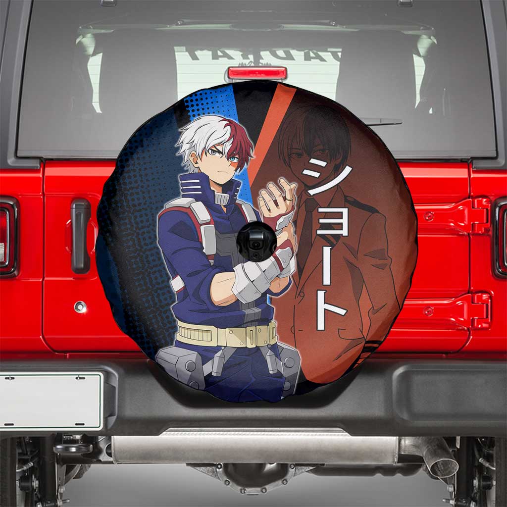 Shoto Todoroki Half-Cold Half-Hot Spare Tire Cover Japanese Comic Book Style