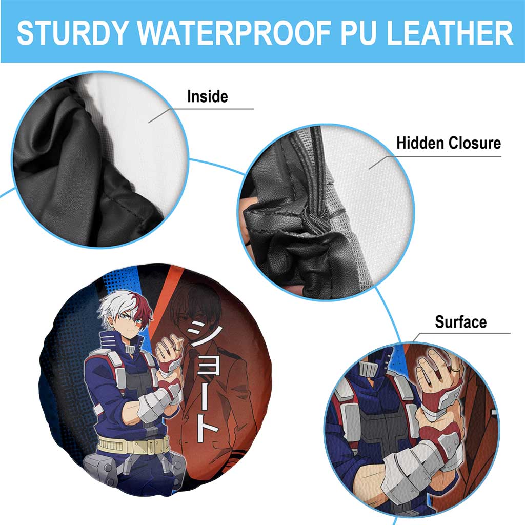 Shoto Todoroki Half-Cold Half-Hot Spare Tire Cover Japanese Comic Book Style