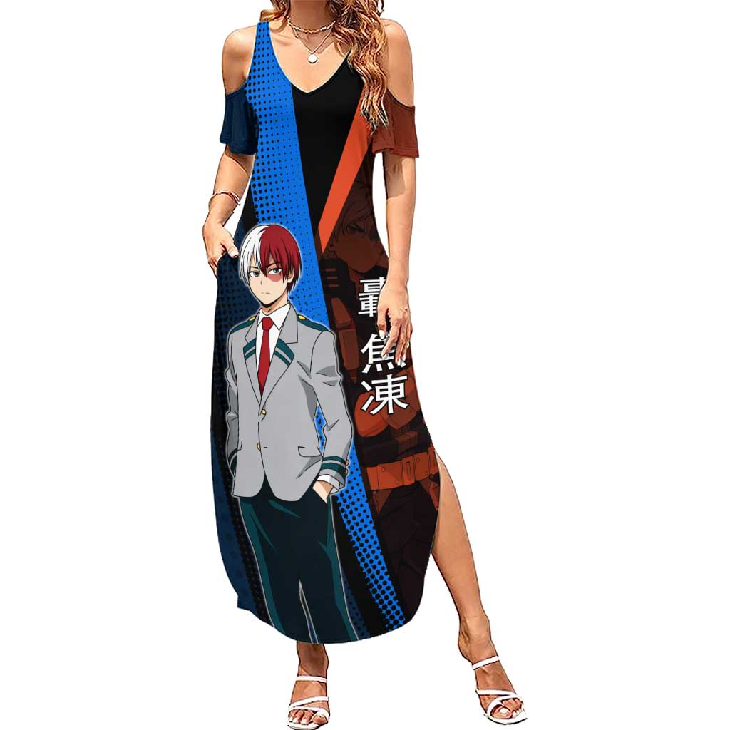 Shoto Todoroki Half-Cold Half-Hot Summer Maxi Dress Japanese Comic Book Style