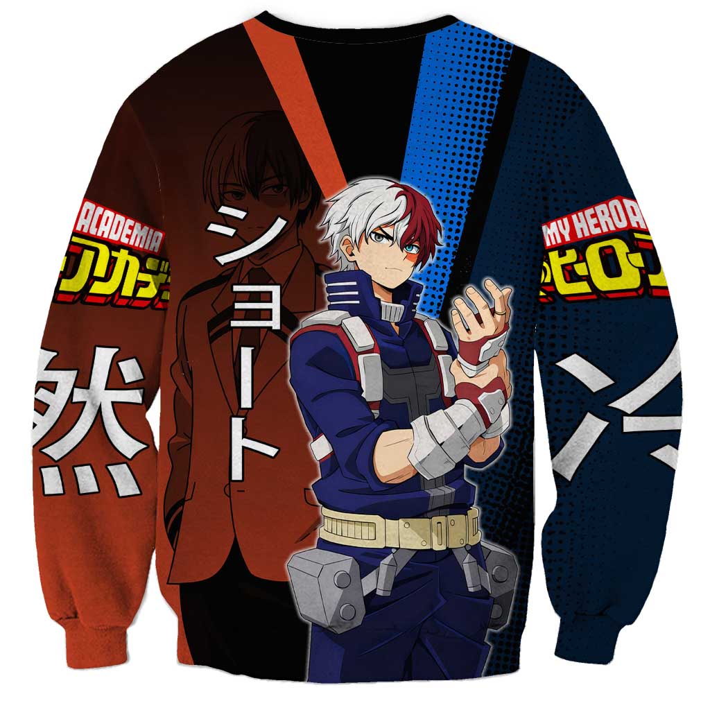 Shoto Todoroki Half-Cold Half-Hot Sweatshirt Japanese Comic Book Style