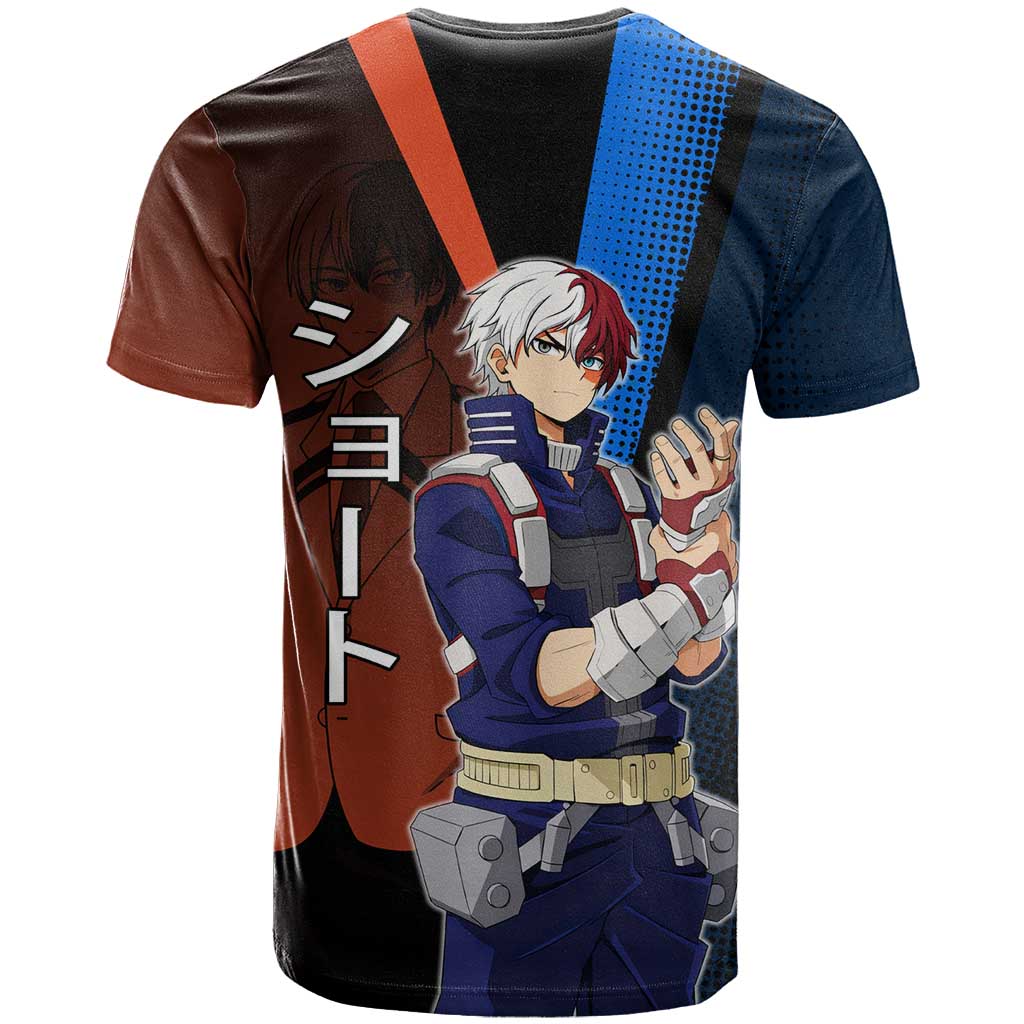 Shoto Todoroki Half-Cold Half-Hot T Shirt Japanese Comic Book Style