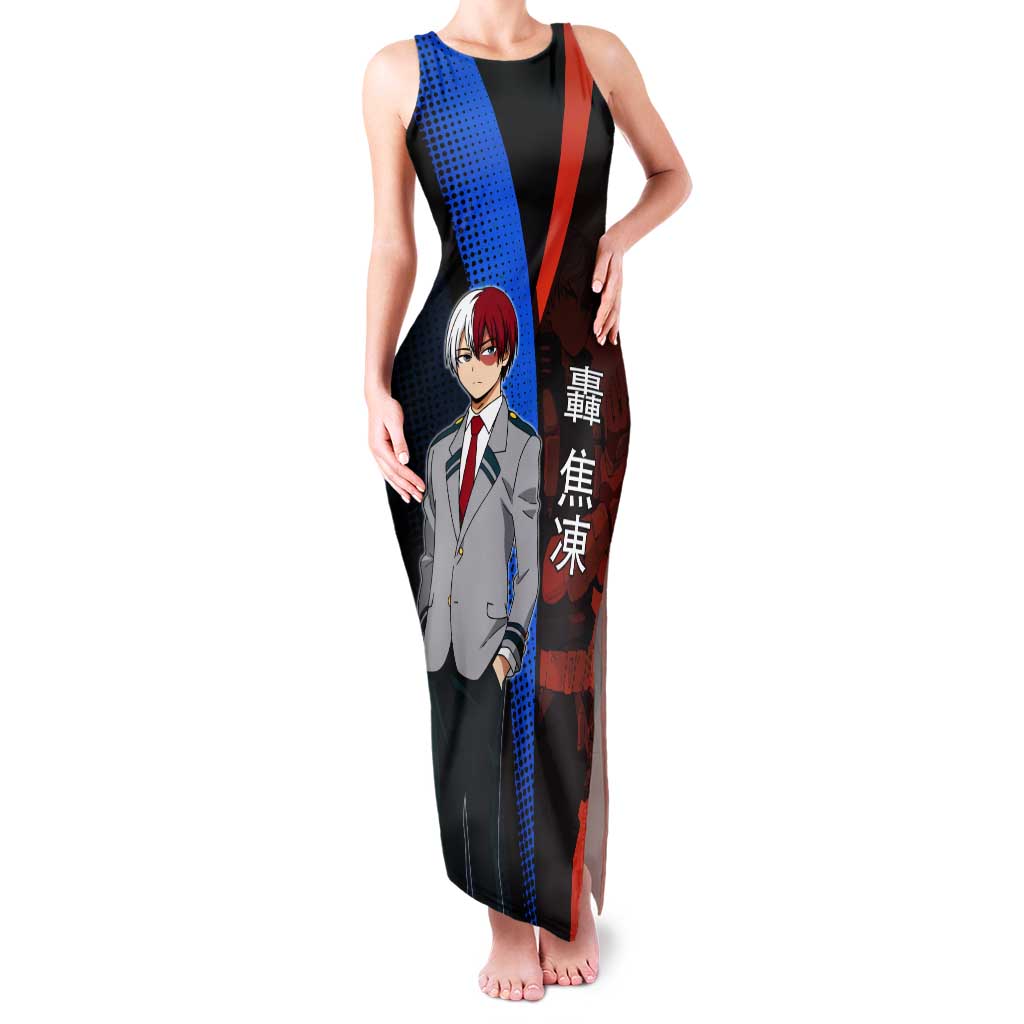 Shoto Todoroki Half-Cold Half-Hot Tank Maxi Dress Japanese Comic Book Style