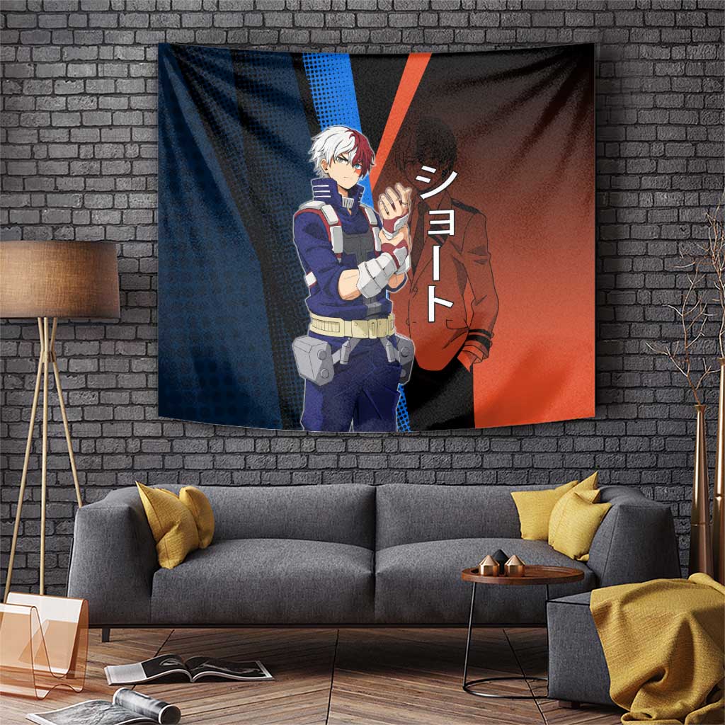 Shoto Todoroki Half-Cold Half-Hot Tapestry Japanese Comic Book Style