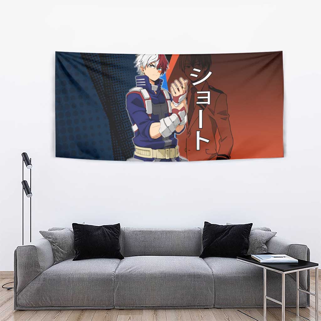 Shoto Todoroki Half-Cold Half-Hot Tapestry Japanese Comic Book Style
