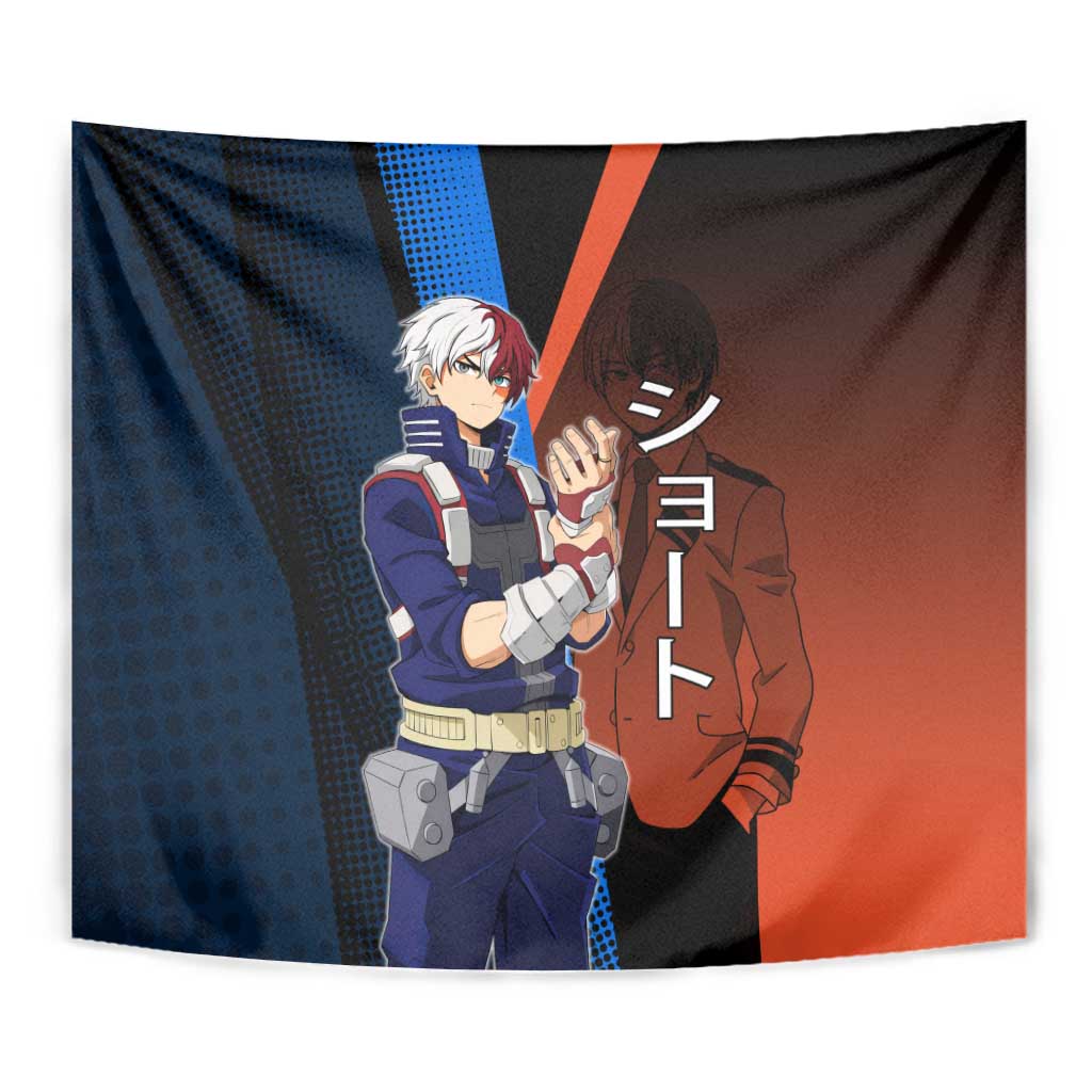Shoto Todoroki Half-Cold Half-Hot Tapestry Japanese Comic Book Style
