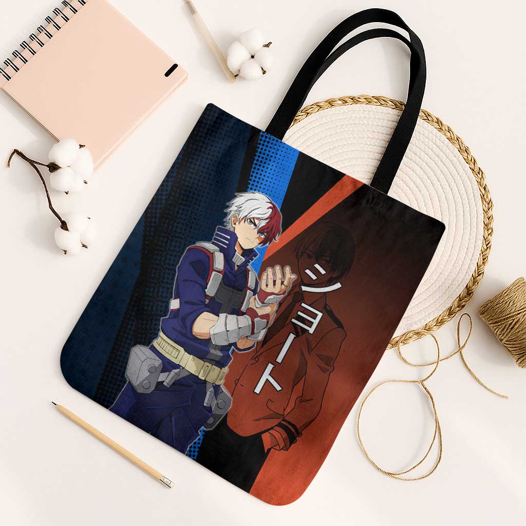 Shoto Todoroki Half-Cold Half-Hot Tote Bag Japanese Comic Book Style