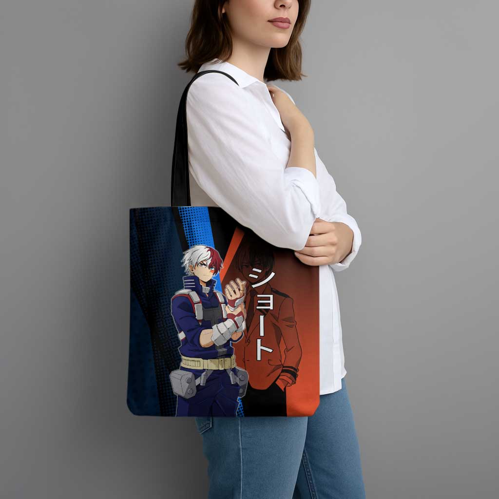 Shoto Todoroki Half-Cold Half-Hot Tote Bag Japanese Comic Book Style