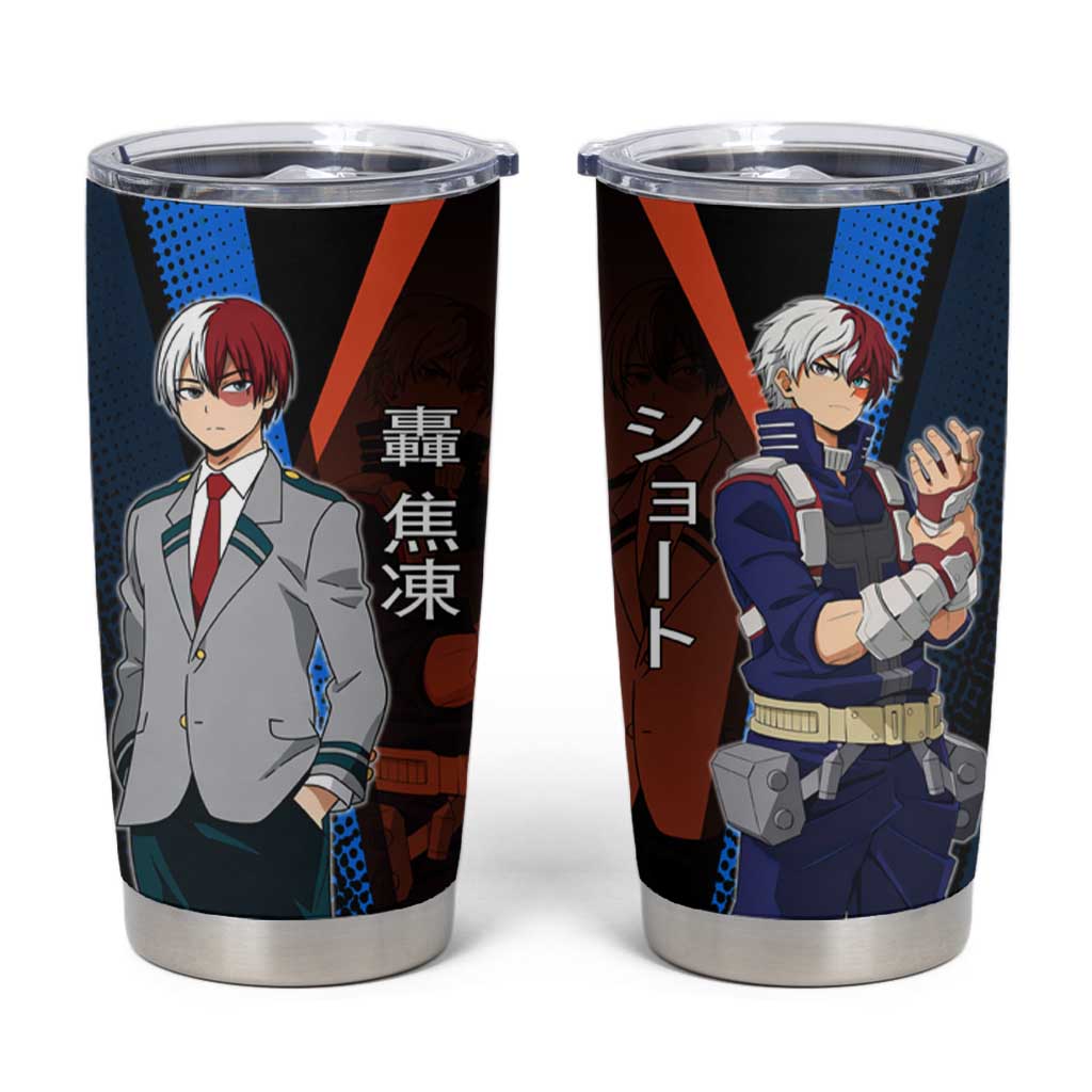 Shoto Todoroki Half-Cold Half-Hot Tumbler Cup Japanese Comic Book Style