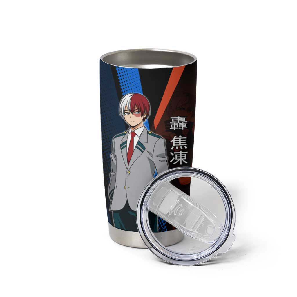 Shoto Todoroki Half-Cold Half-Hot Tumbler Cup Japanese Comic Book Style