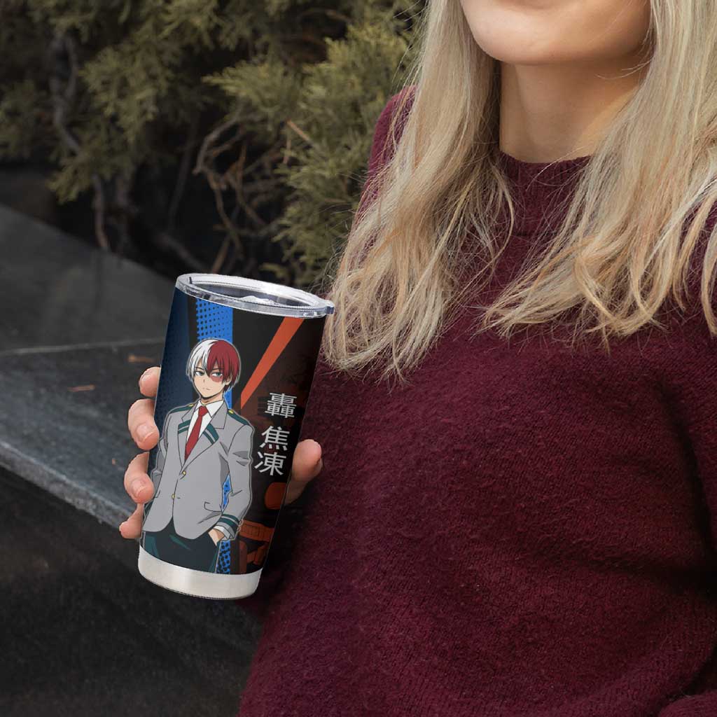 Shoto Todoroki Half-Cold Half-Hot Tumbler Cup Japanese Comic Book Style