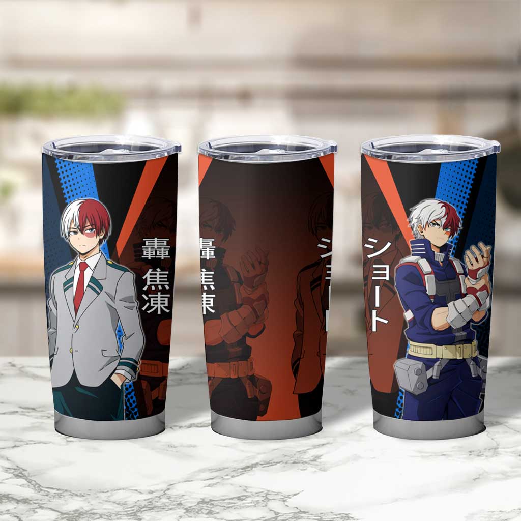 Shoto Todoroki Half-Cold Half-Hot Tumbler Cup Japanese Comic Book Style