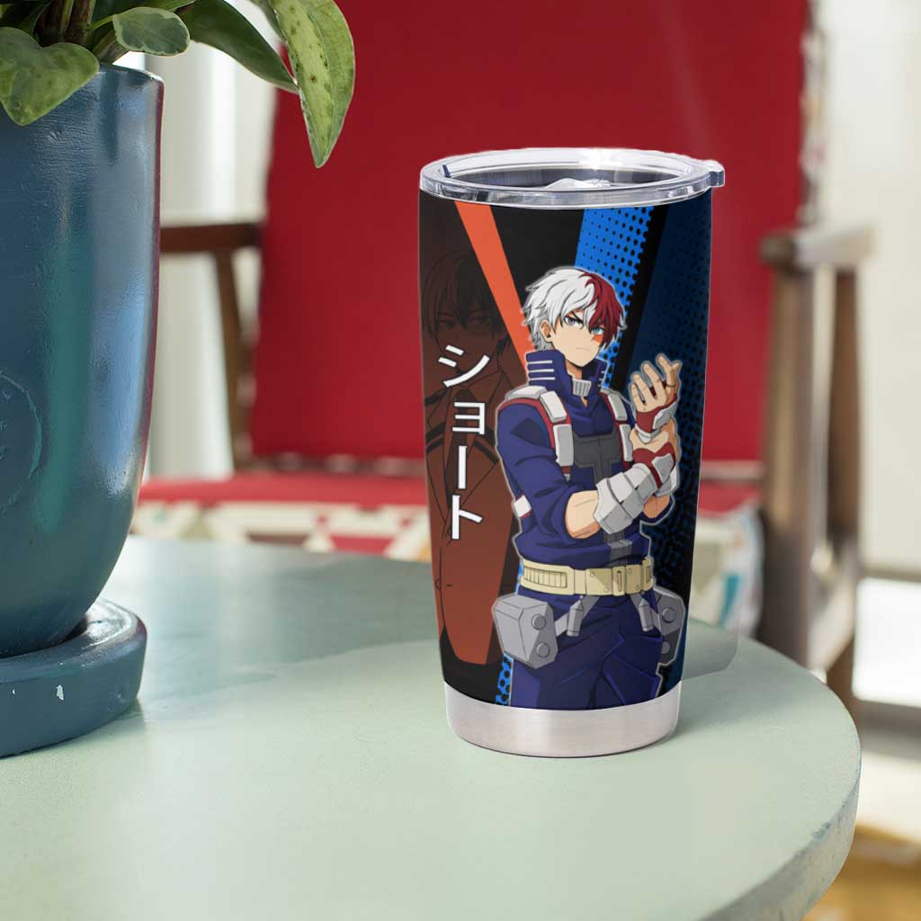 Shoto Todoroki Half-Cold Half-Hot Tumbler Cup Japanese Comic Book Style