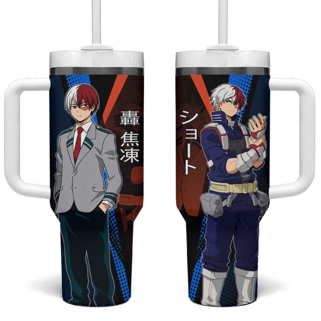 Shoto Todoroki Half-Cold Half-Hot Tumbler With Handle Japanese Comic Book Style