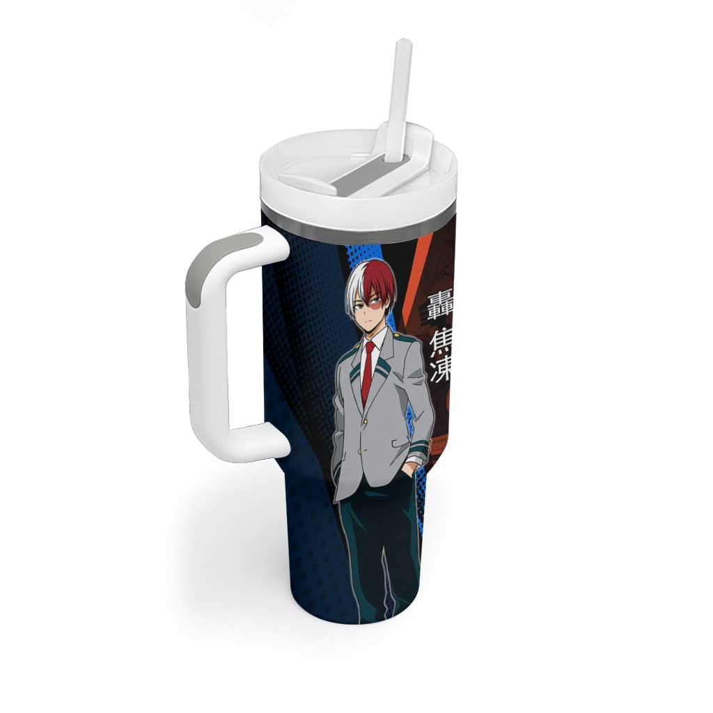 Shoto Todoroki Half-Cold Half-Hot Tumbler With Handle Japanese Comic Book Style
