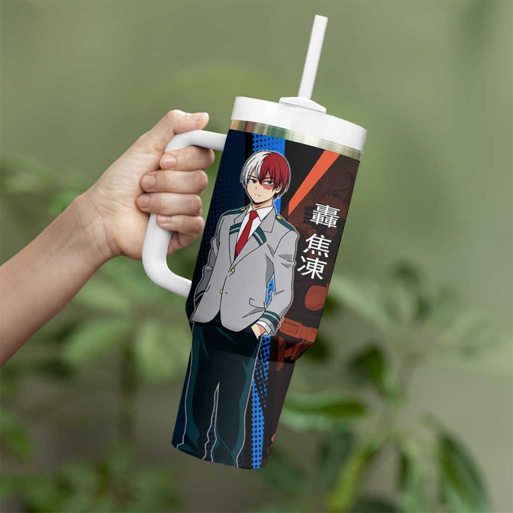 Shoto Todoroki Half-Cold Half-Hot Tumbler With Handle Japanese Comic Book Style