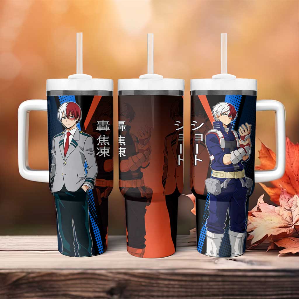 Shoto Todoroki Half-Cold Half-Hot Tumbler With Handle Japanese Comic Book Style