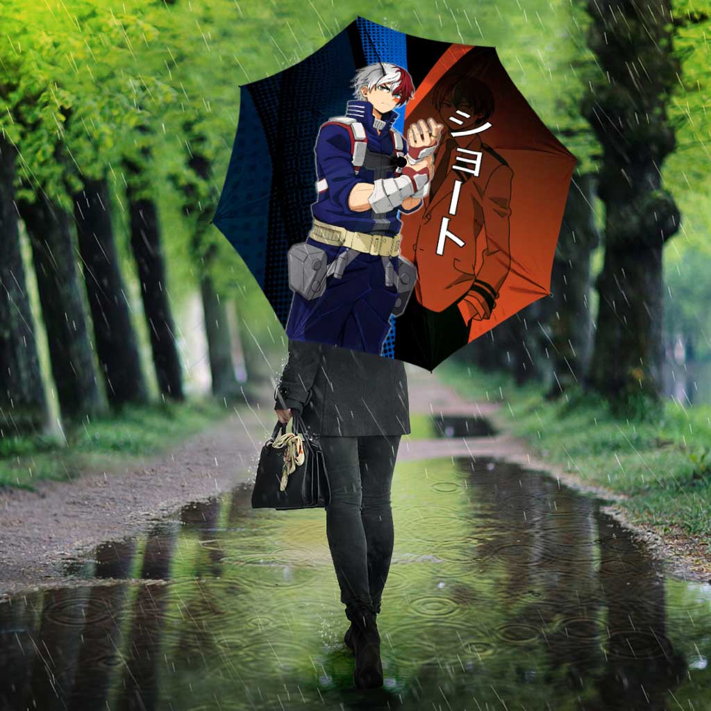 Shoto Todoroki Half-Cold Half-Hot Umbrella Japanese Comic Book Style