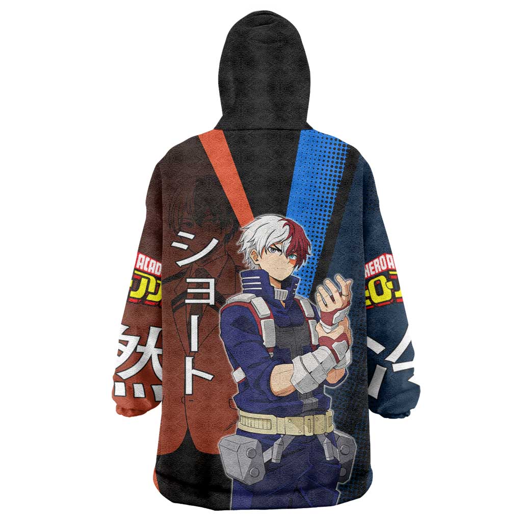 Shoto Todoroki Half-Cold Half-Hot Wearable Blanket Hoodie Japanese Comic Book Style