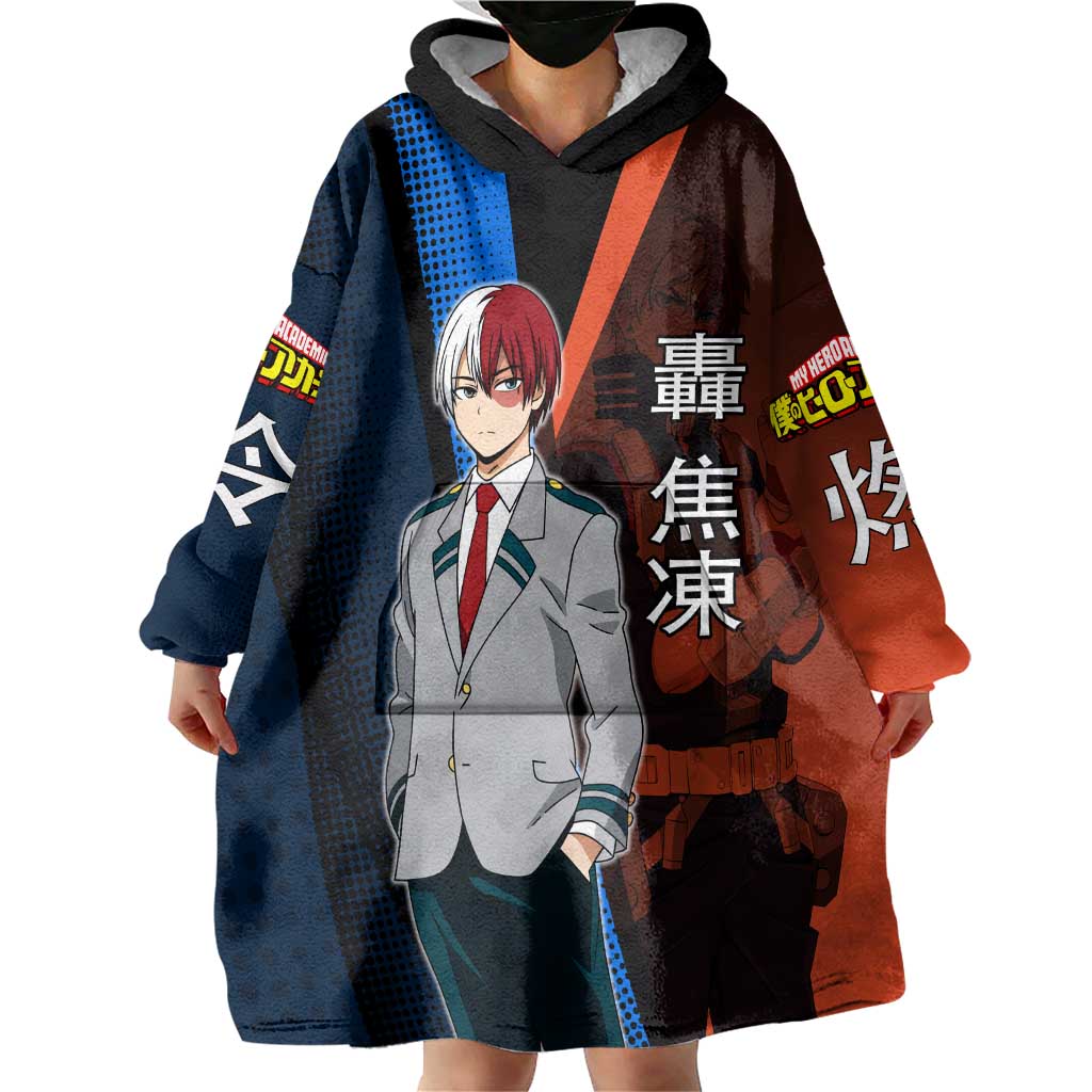 Shoto Todoroki Half-Cold Half-Hot Wearable Blanket Hoodie Japanese Comic Book Style