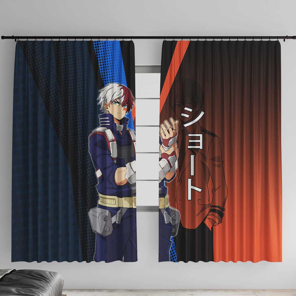 Shoto Todoroki Half-Cold Half-Hot Window Curtain Japanese Comic Book Style