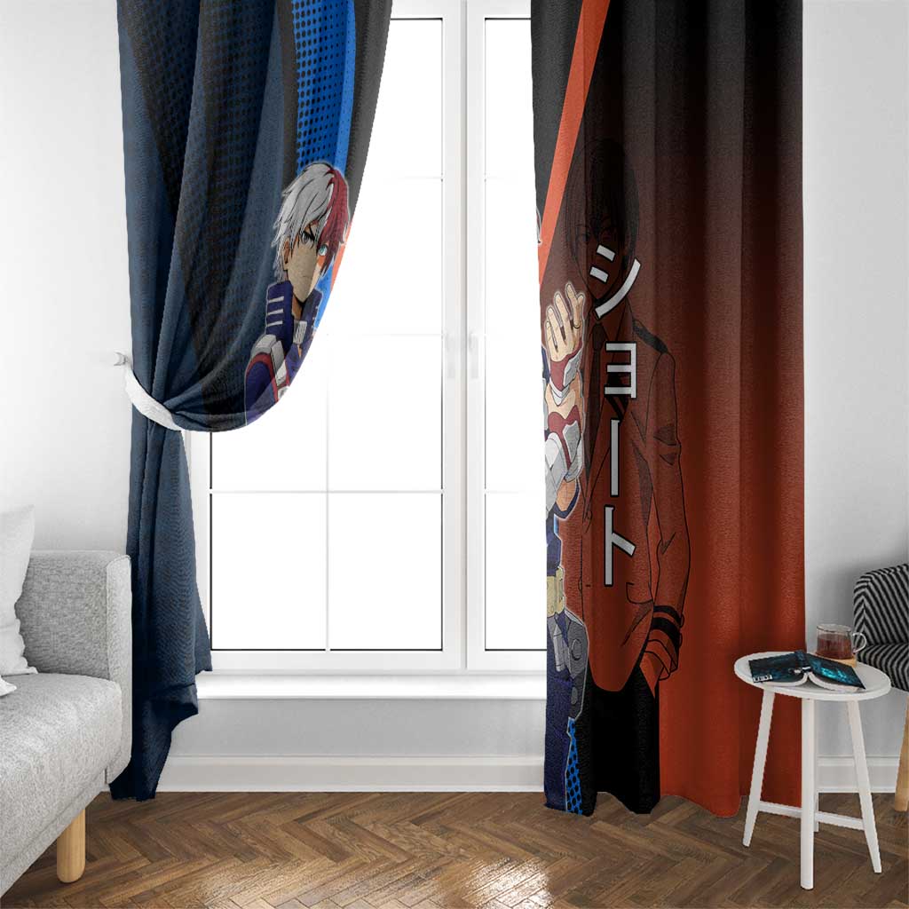 Shoto Todoroki Half-Cold Half-Hot Window Curtain Japanese Comic Book Style