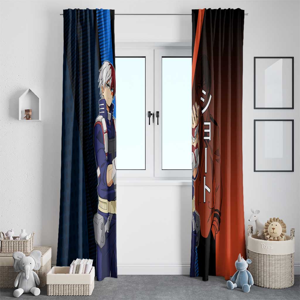 Shoto Todoroki Half-Cold Half-Hot Window Curtain Japanese Comic Book Style