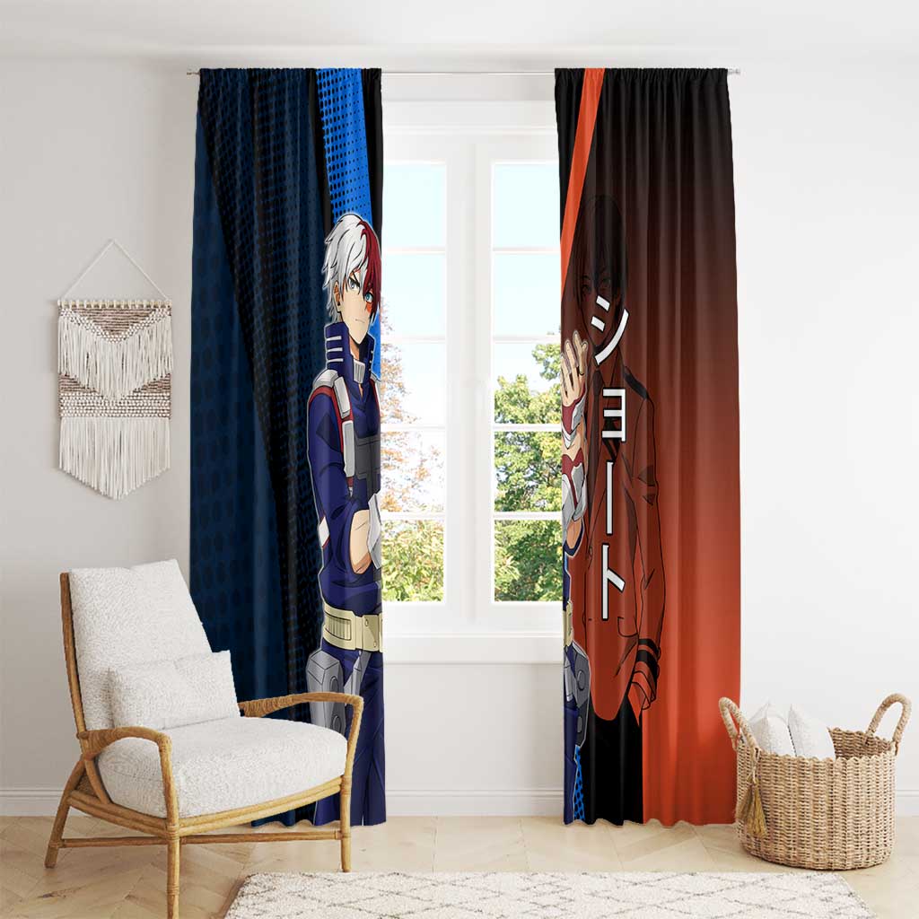 Shoto Todoroki Half-Cold Half-Hot Window Curtain Japanese Comic Book Style