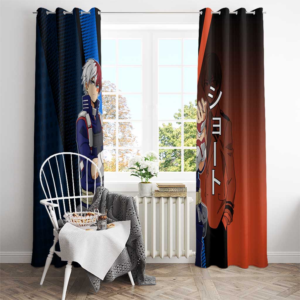 Shoto Todoroki Half-Cold Half-Hot Window Curtain Japanese Comic Book Style