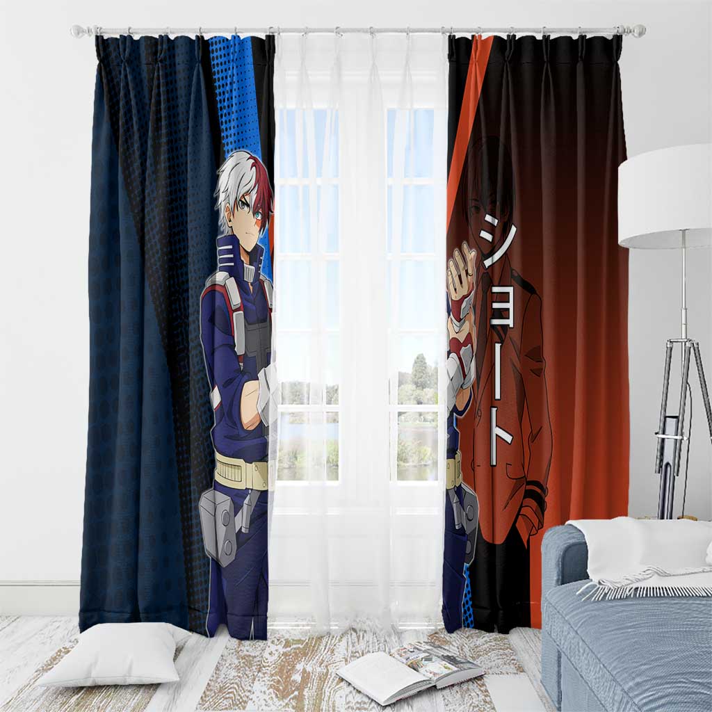 Shoto Todoroki Half-Cold Half-Hot Window Curtain Japanese Comic Book Style