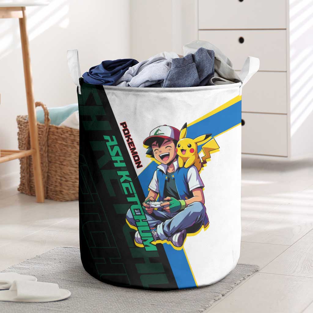 Ash & Pikachu Poké Laundry Basket Vibrant Anime Character Style