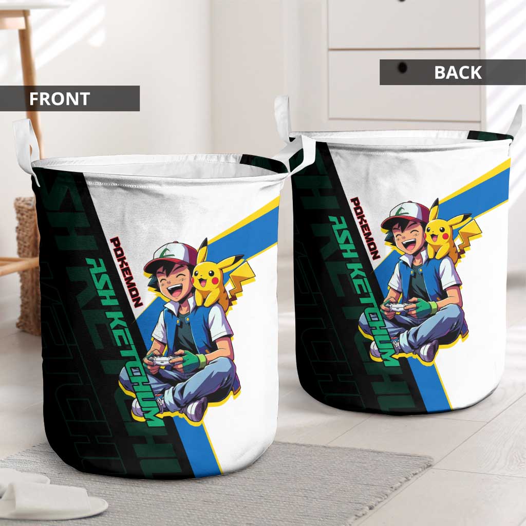 Ash & Pikachu Poké Laundry Basket Vibrant Anime Character Style