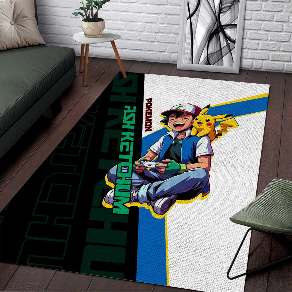Ash & Pikachu Poké Area Rug Vibrant Anime Character Style