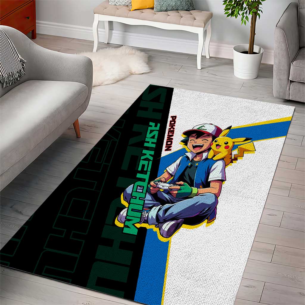 Ash & Pikachu Poké Area Rug Vibrant Anime Character Style
