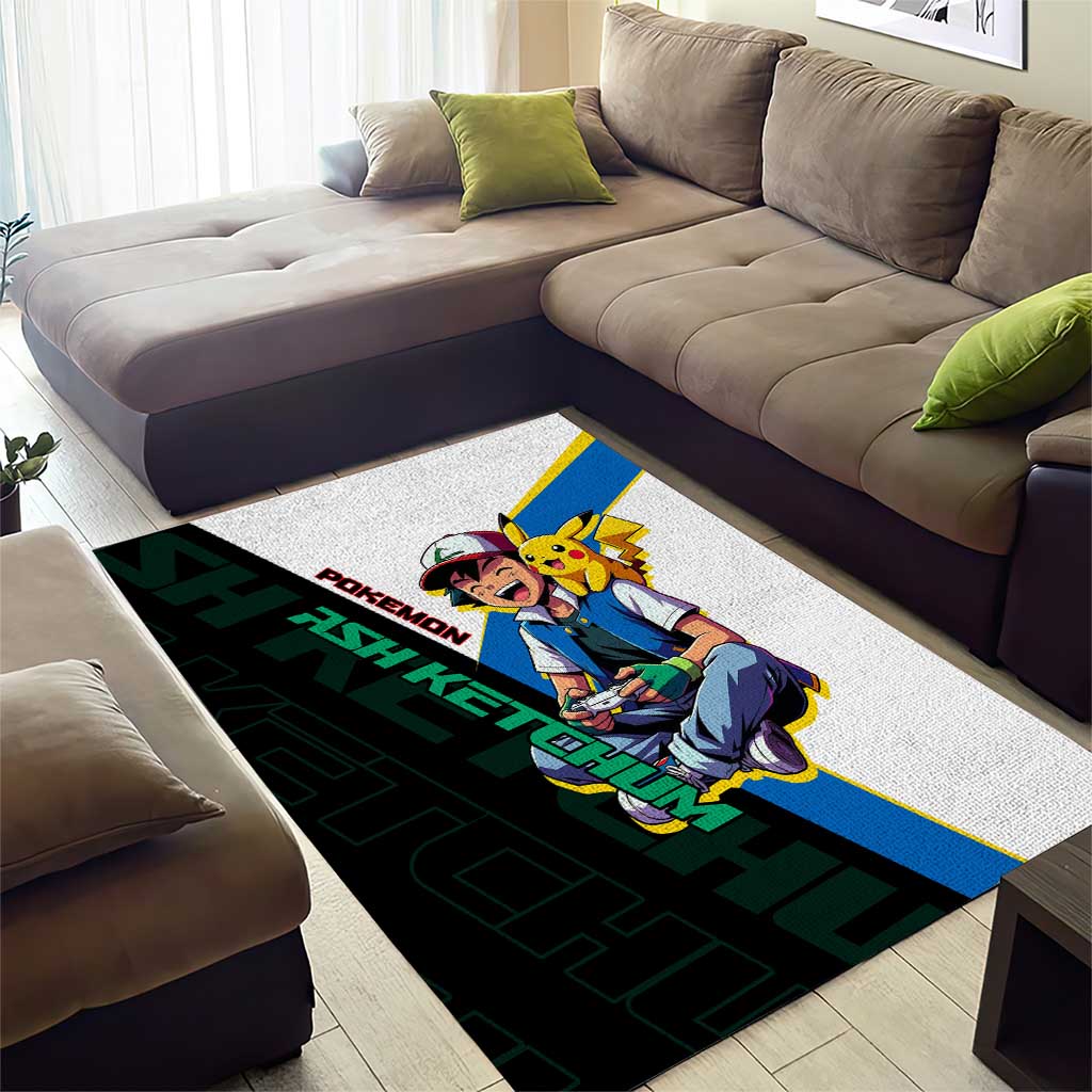 Ash & Pikachu Poké Area Rug Vibrant Anime Character Style