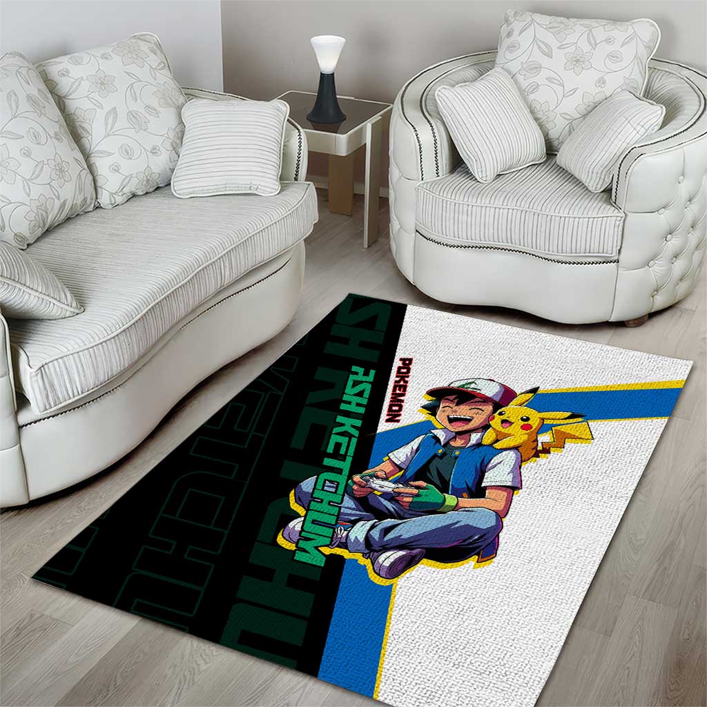 Ash & Pikachu Poké Area Rug Vibrant Anime Character Style