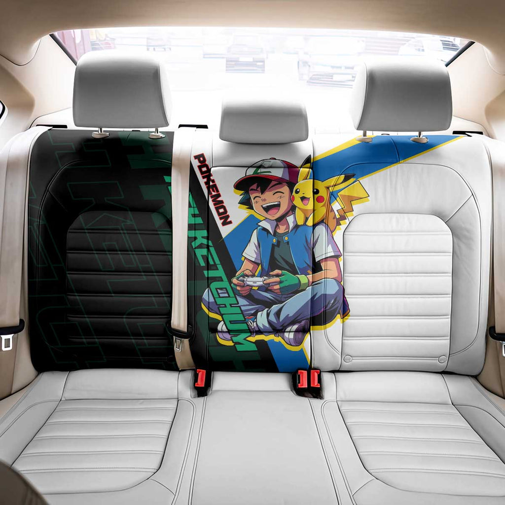 Ash & Pikachu Poké Back Car Seat Cover Vibrant Anime Character Style
