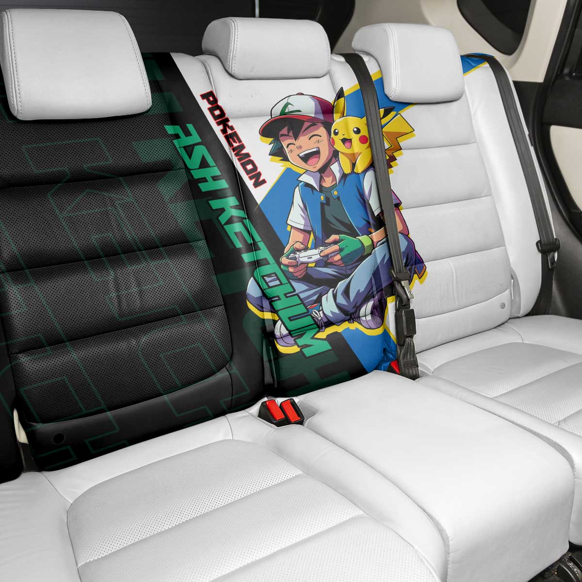 Ash & Pikachu Poké Back Car Seat Cover Vibrant Anime Character Style