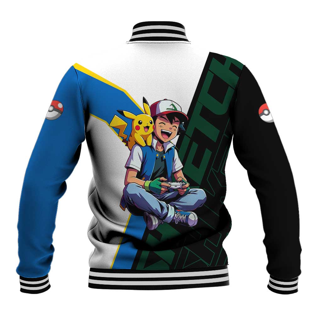 Ash & Pikachu Poké Baseball Jacket Vibrant Anime Character Style