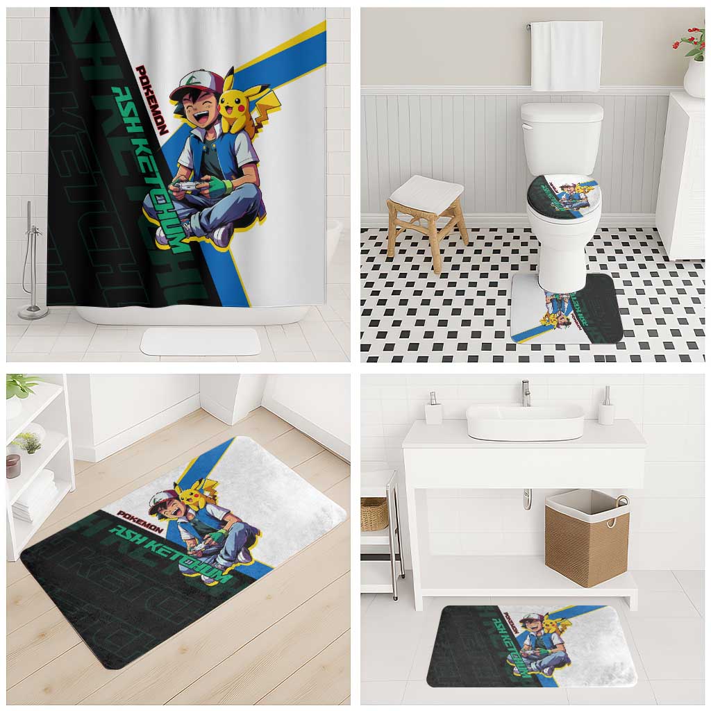 Ash & Pikachu Poké Bathroom Set Vibrant Anime Character Style