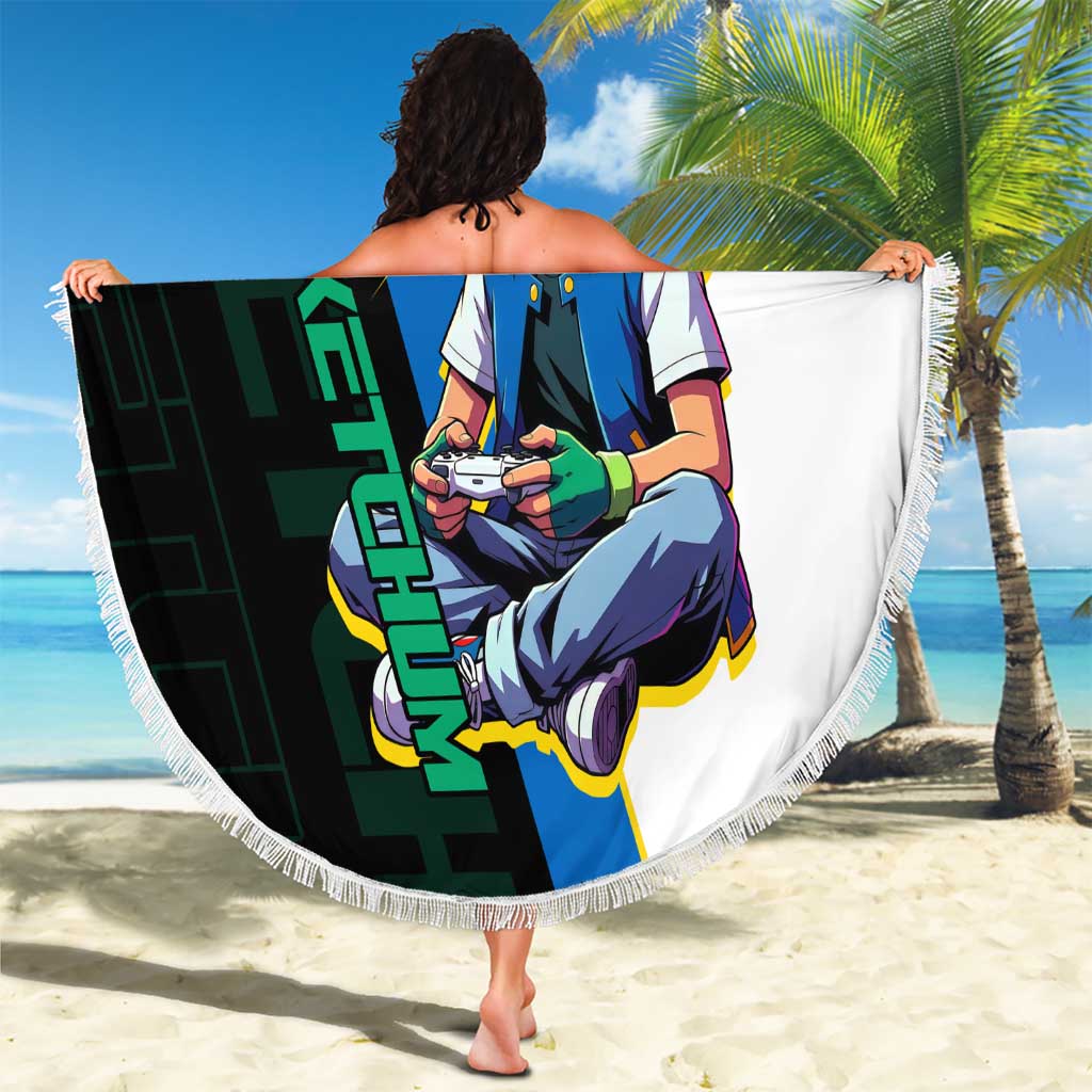 Ash & Pikachu Poké Beach Blanket Vibrant Anime Character Style