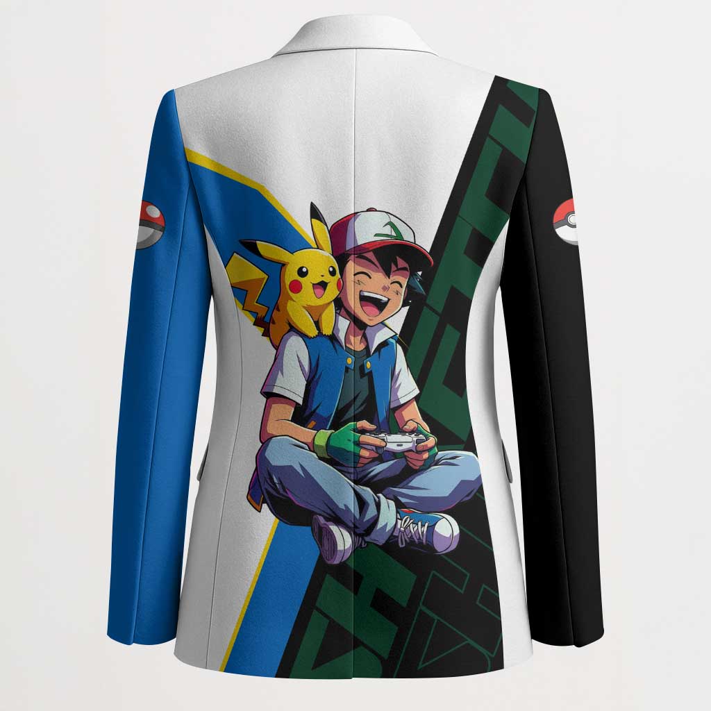 Ash & Pikachu Poké Blazer Vibrant Anime Character Style