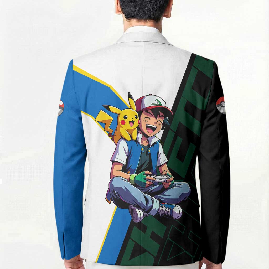 Ash & Pikachu Poké Blazer Vibrant Anime Character Style