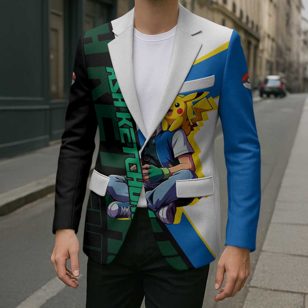 Ash & Pikachu Poké Blazer Vibrant Anime Character Style