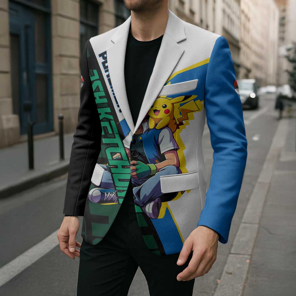 Ash & Pikachu Poké Blazer Vibrant Anime Character Style